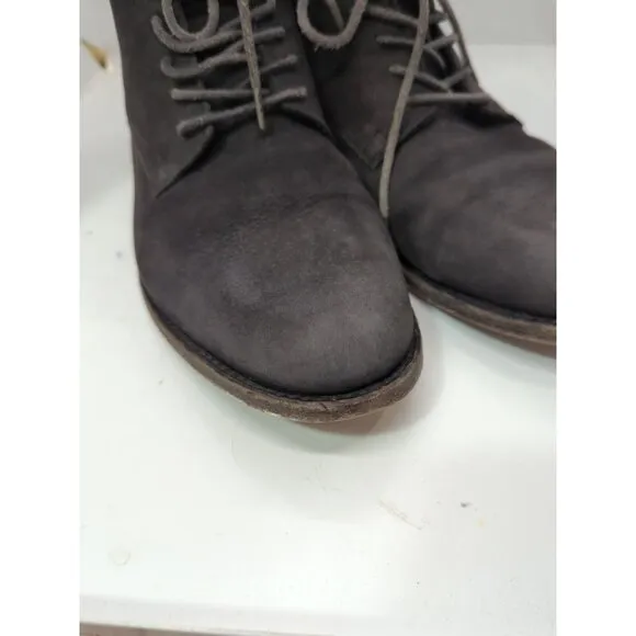 All Saints Men's Distressed Black Suede Nailhead 7-Eye Boots (Portugal) Size 41