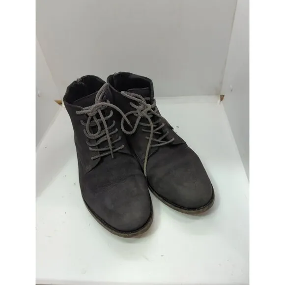 All Saints Men's Distressed Black Suede Nailhead 7-Eye Boots (Portugal) Size 41