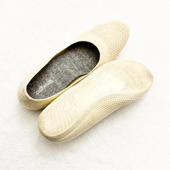 Allbirds Tree Breezer Flats Cream Hush Beige White Mesh Slip On Shoes Casual 6