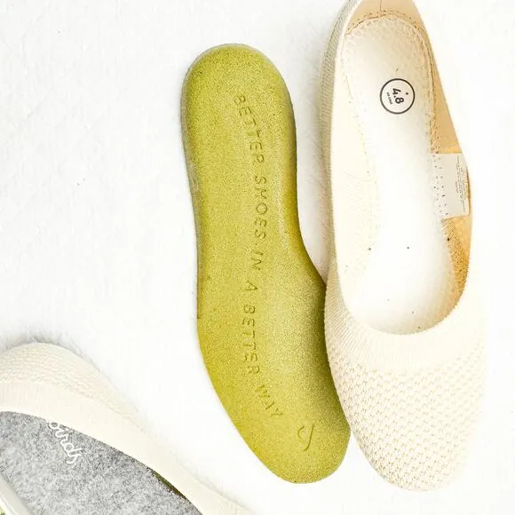 Allbirds Tree Breezer Flats Cream Hush Beige White Mesh Slip On Shoes Casual 6