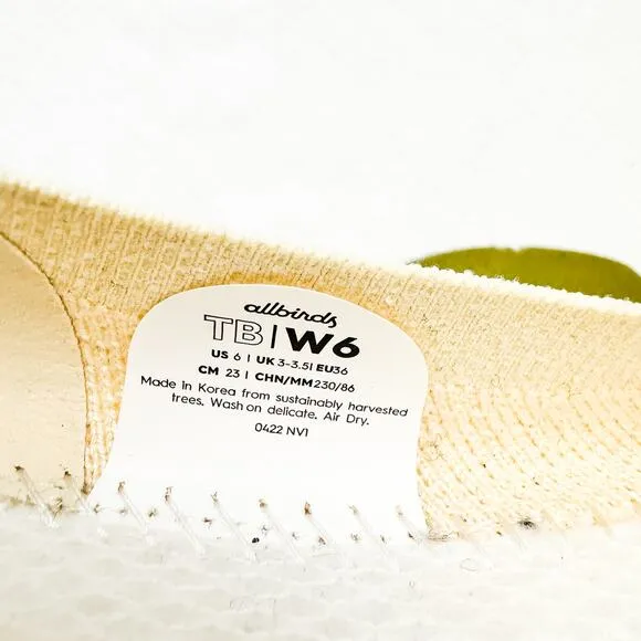 Allbirds Tree Breezer Flats Cream Hush Beige White Mesh Slip On Shoes Casual 6