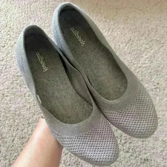 ALLBIRDS Tree Breezers Knit Ballet Flats Round Toe in Mist Sz. 8