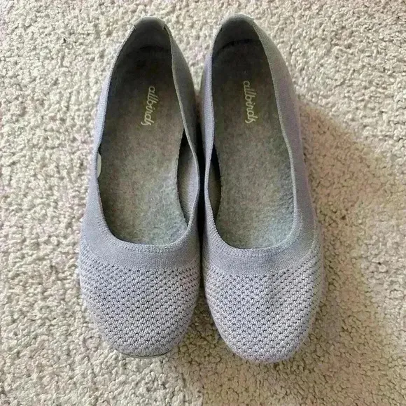 ALLBIRDS Tree Breezers Knit Ballet Flats Round Toe in Mist Sz. 8