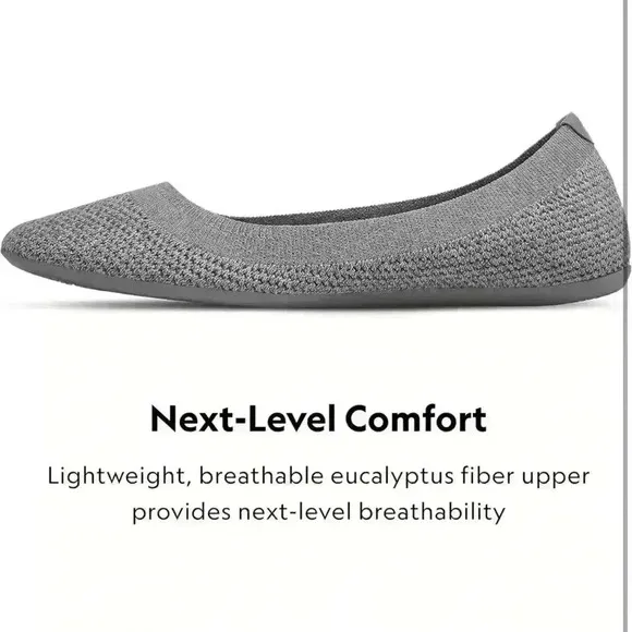 ALLBIRDS Tree Breezers Knit Ballet Flats Round Toe in Mist Sz. 8