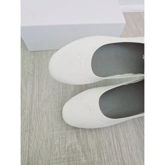Allbirds Tree Breezers Natural White Ivory Knit Slip On Ballet Flats Shoes 6.5
