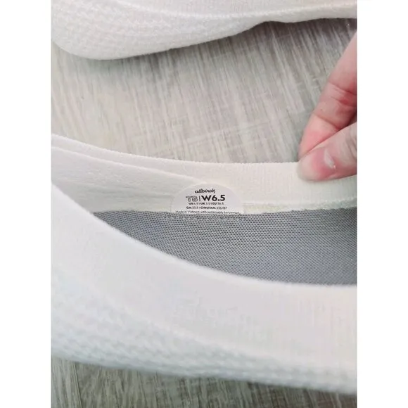 Allbirds Tree Breezers Natural White Ivory Knit Slip On Ballet Flats Shoes 6.5