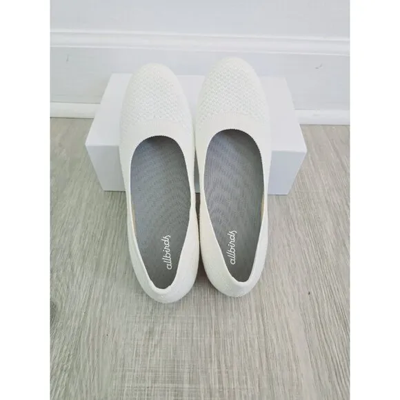 Allbirds Tree Breezers Natural White Ivory Knit Slip On Ballet Flats Shoes 6.5