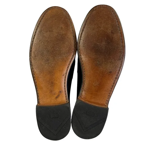 Allen Edmond Maxfield Leather Tassel Loafer‎ 2 Tone Black Brown Mens Size 8.5