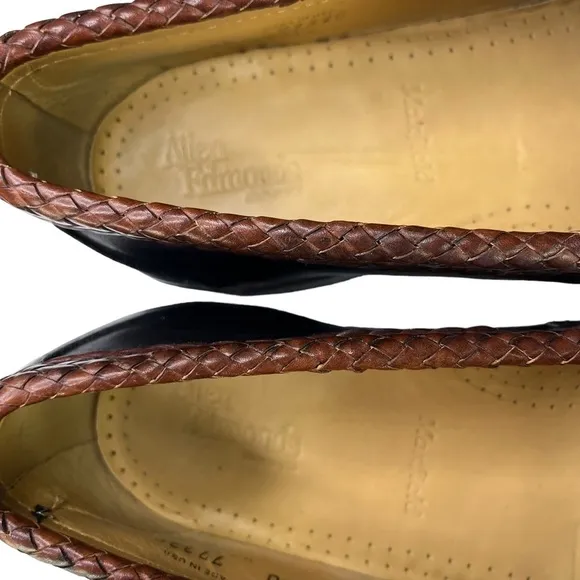 Allen Edmond Maxfield Leather Tassel Loafer‎ 2 Tone Black Brown Mens Size 8.5