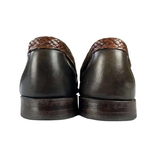 Allen Edmond Maxfield Leather Tassel Loafer‎ 2 Tone Black Brown Mens Size 8.5
