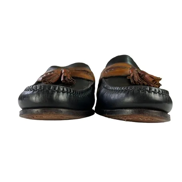Allen Edmond Maxfield Leather Tassel Loafer‎ 2 Tone Black Brown Mens Size 8.5