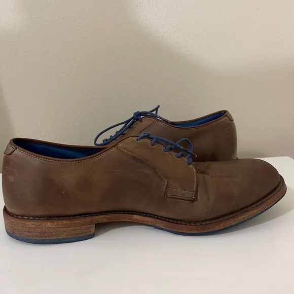 Allen Edmonds Badlands 9 D Brown Leather Lace Up Derby Oxford Dress Shoes USA