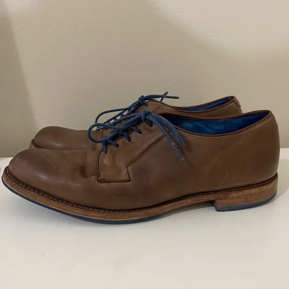 Allen Edmonds Badlands 9 D Brown Leather Lace Up Derby Oxford Dress Shoes USA
