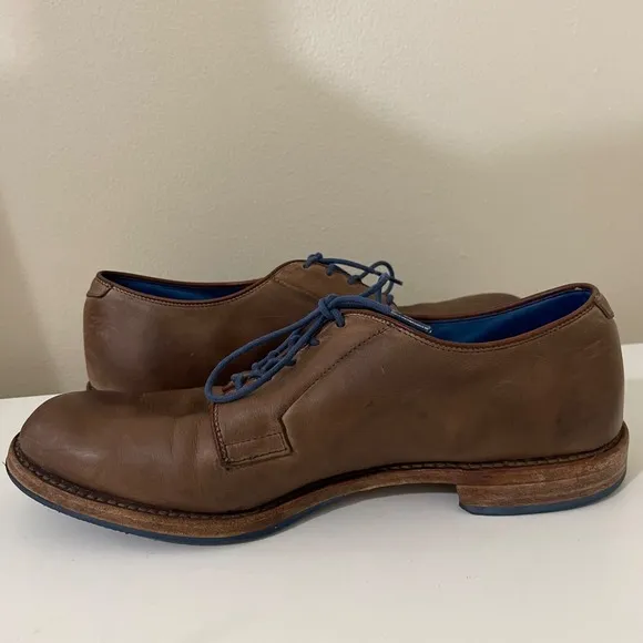 Allen Edmonds Badlands 9 D Brown Leather Lace Up Derby Oxford Dress Shoes USA