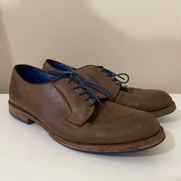 Allen Edmonds Badlands 9 D Brown Leather Lace Up Derby Oxford Dress Shoes USA