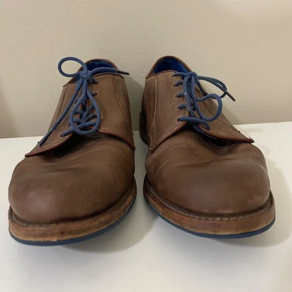Allen Edmonds Badlands 9 D Brown Leather Lace Up Derby Oxford Dress Shoes USA
