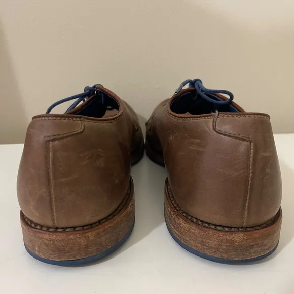 Allen Edmonds Badlands 9 D Brown Leather Lace Up Derby Oxford Dress Shoes USA