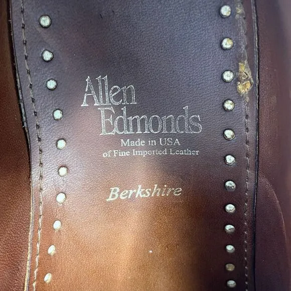 Allen Edmonds Berkshire Brown Nubuck Leather Oxford Shoes Men's Size 8.5 D