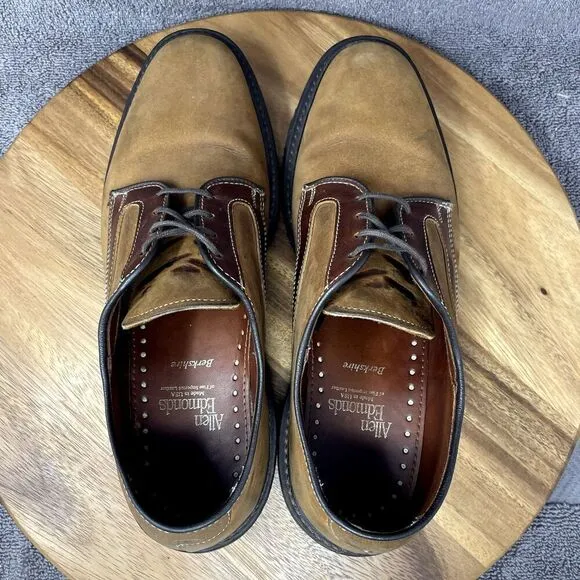 Allen Edmonds Berkshire Brown Nubuck Leather Oxford Shoes Men's Size 8.5 D