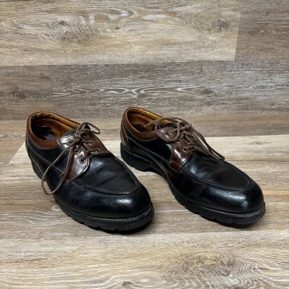 Allen Edmonds Black/Brown Leather Boat Shoes Men's Size 13