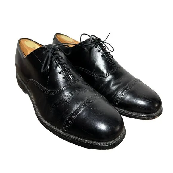 Allen Edmonds Byron Oxford Dress Shoes Cap Toe Lace Up Formal Leather Black 8