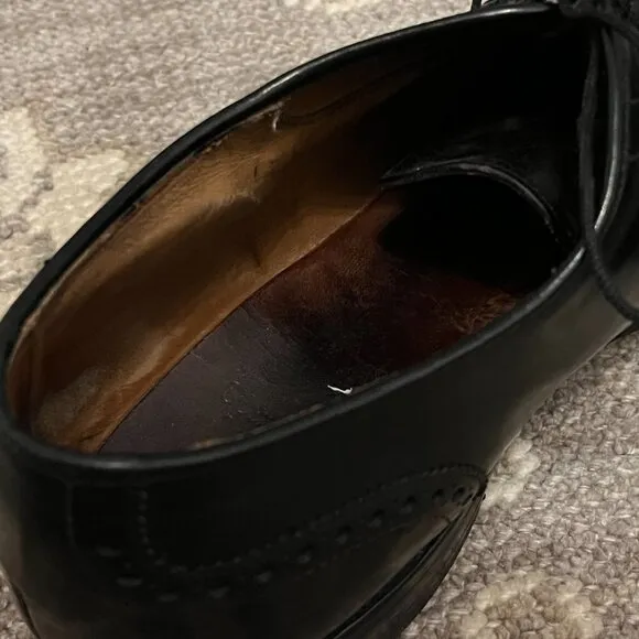 Allen Edmonds derby dress shoes wingtip men black lace-up 13 D