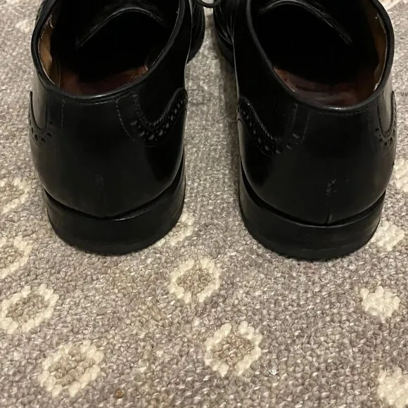 Allen Edmonds derby dress shoes wingtip men black lace-up 13 D