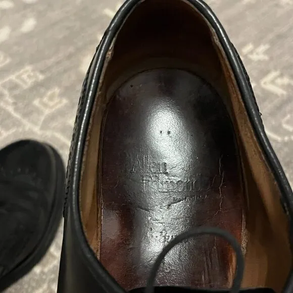 Allen Edmonds derby dress shoes wingtip men black lace-up 13 D