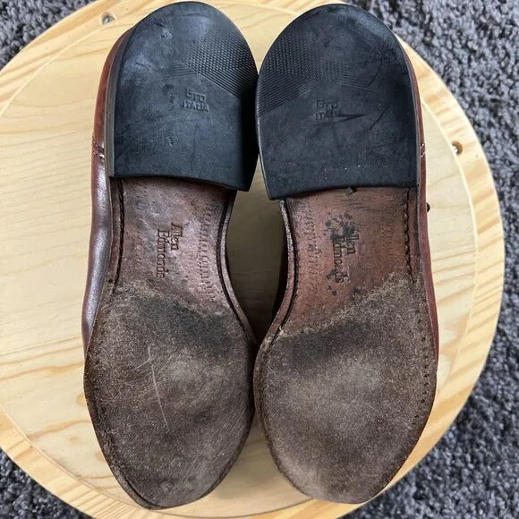 Allen Edmonds LaSalle Derby Mens 10.5 Leather Brown Split Toe Oxford Dress Shoe