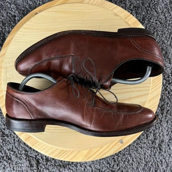 Allen Edmonds LaSalle Derby Mens 10.5 Leather Brown Split Toe Oxford Dress Shoe