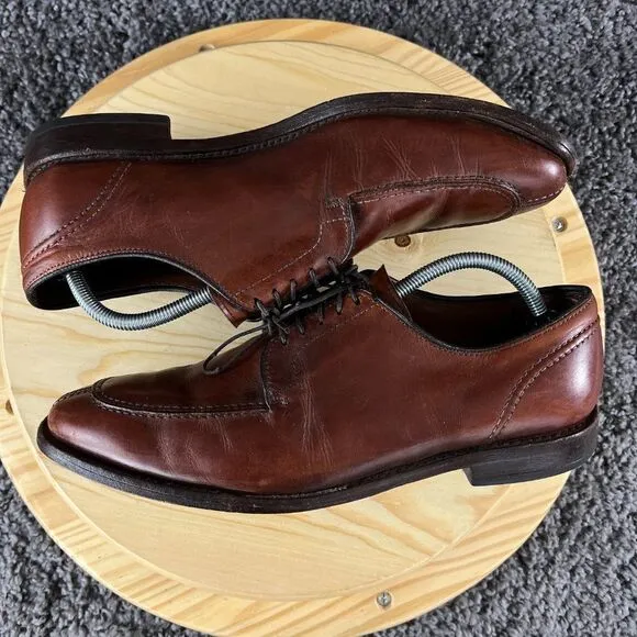 Allen Edmonds LaSalle Derby Mens 10.5 Leather Brown Split Toe Oxford Dress Shoe