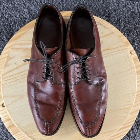 Allen Edmonds LaSalle Derby Mens 10.5 Leather Brown Split Toe Oxford Dress Shoe