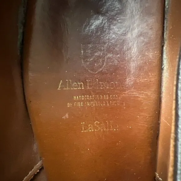 Allen Edmonds LaSalle Derby Mens 10.5 Leather Brown Split Toe Oxford Dress Shoe