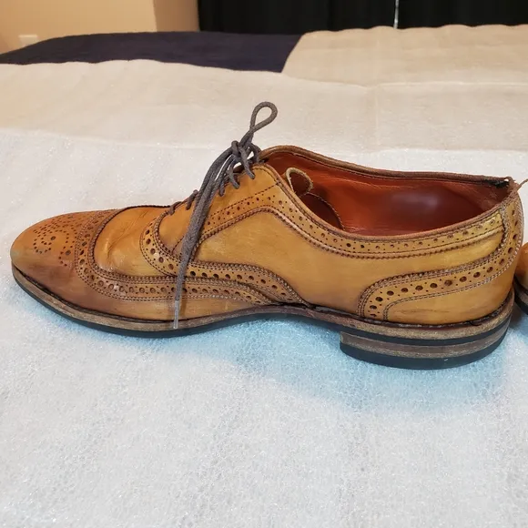 Allen Edmonds Men's 11.5 B University Wingtip Oxford Brogue Shoes Danite Flaws
