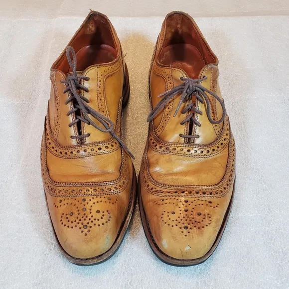 Allen Edmonds Men's 11.5 B University Wingtip Oxford Brogue Shoes Danite Flaws