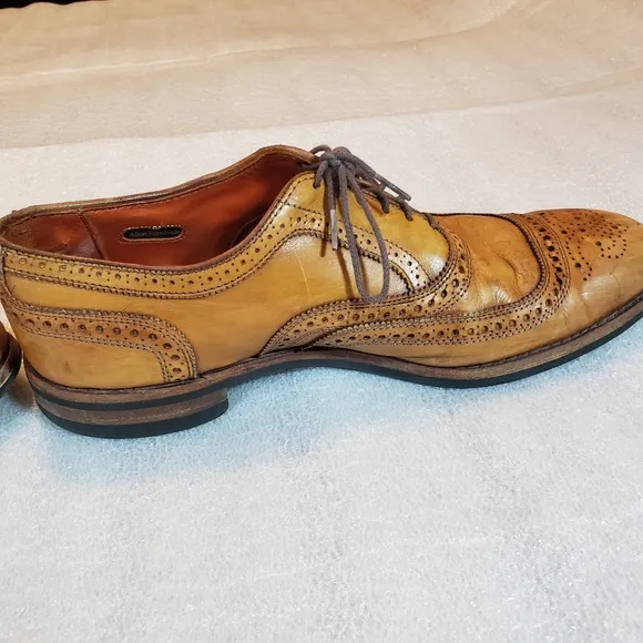 Allen Edmonds Men's 11.5 B University Wingtip Oxford Brogue Shoes Danite Flaws