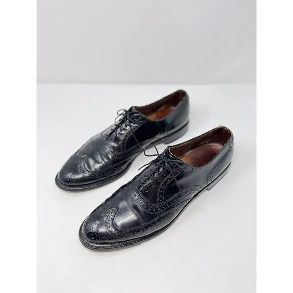 Allen Edmonds Mens Shoes Black Leather Lloyd Wingtip Oxford Derby Dress US 11.5