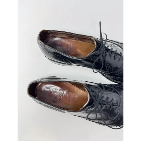 Allen Edmonds Mens Shoes Black Leather Lloyd Wingtip Oxford Derby Dress US 11.5