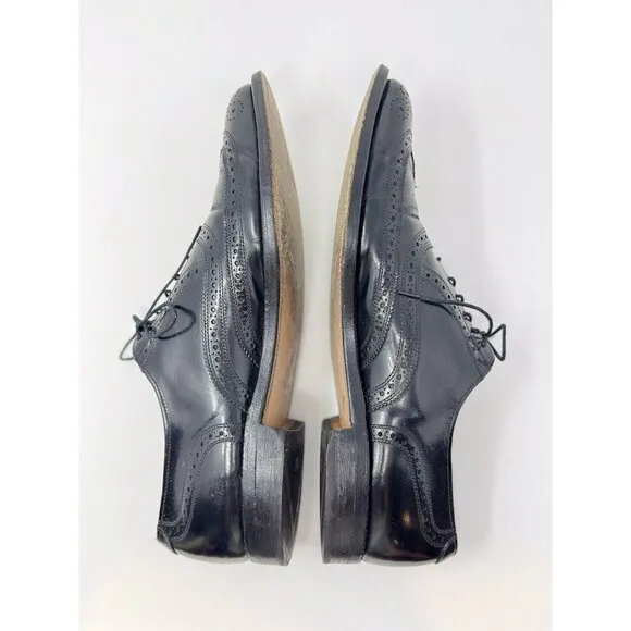Allen Edmonds Mens Shoes Black Leather Lloyd Wingtip Oxford Derby Dress US 11.5