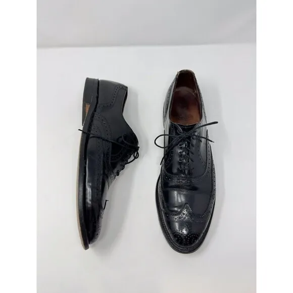Allen Edmonds Mens Shoes Black Leather Lloyd Wingtip Oxford Derby Dress US 11.5