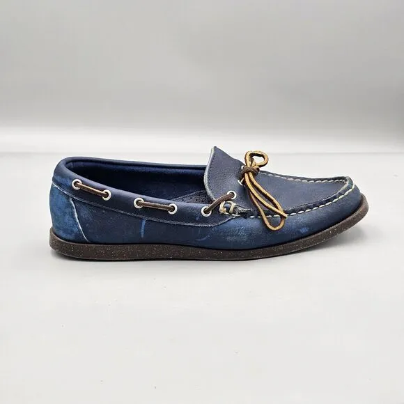 ALLEN EDMONDS Men's Size 8.5 D GUC Northland Beautiful Blue Slip-On Boat Shoes
