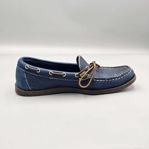 ALLEN EDMONDS Men's Size 8.5 D GUC Northland Beautiful Blue Slip-On Boat Shoes
