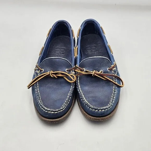 ALLEN EDMONDS Men's Size 8.5 D GUC Northland Beautiful Blue Slip-On Boat Shoes
