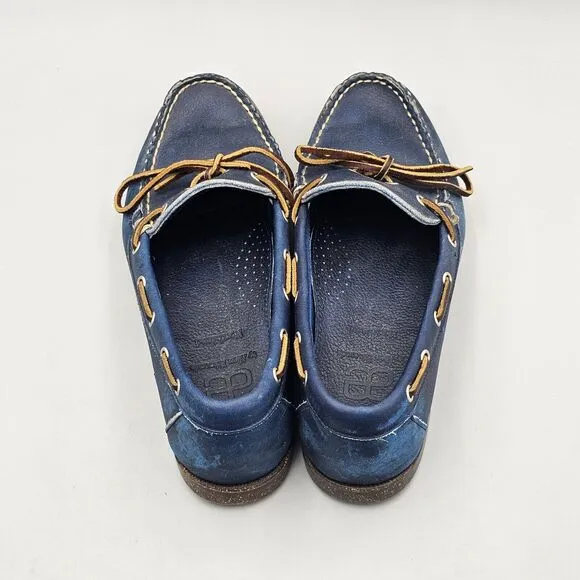 ALLEN EDMONDS Men's Size 8.5 D GUC Northland Beautiful Blue Slip-On Boat Shoes