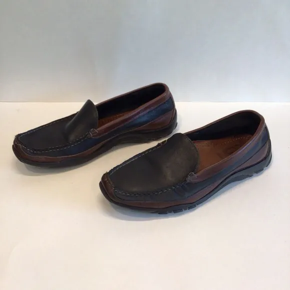 Allen Edmonds Men's US 9.5 D Boulder Venetian Driving Moccasins Black/Brown
