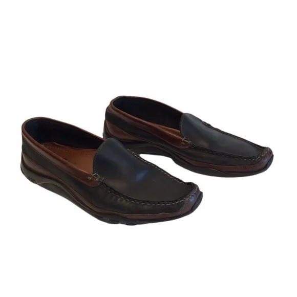 Allen Edmonds Men's US 9.5 D Boulder Venetian Driving Moccasins Black/Brown