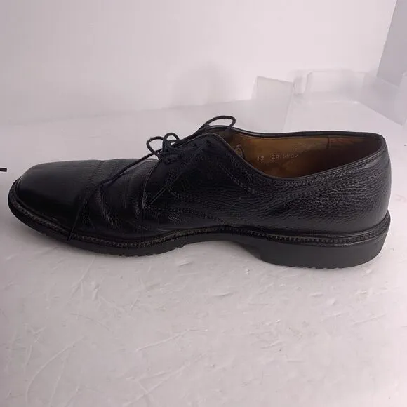 Allen Edmonds Oxford Derby Shoes Mens Sz 12 Black Leather Becker Rubber Soles
