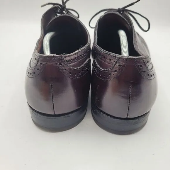 Allen Edmonds Sandford Cap Toe Oxford Mens Burgandy Dress Shoes With Bag Sz 14 B
