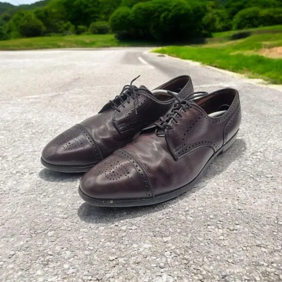 Allen Edmonds Sandford Cap Toe Oxford Mens Burgandy Dress Shoes With Bag Sz 14 B