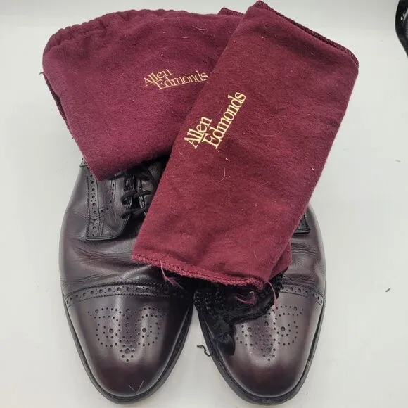 Allen Edmonds Sandford Cap Toe Oxford Mens Burgandy Dress Shoes With Bag Sz 14 B